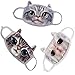 Unisex Cute Vivid 3D Cartoon Cat Breathable Anti Dust Fleece Velvet Face Mouth Gauze Mask Cover Respirator with Ear Loops Winter Face Ears Warmer, Christmas Gift, 3Pcs