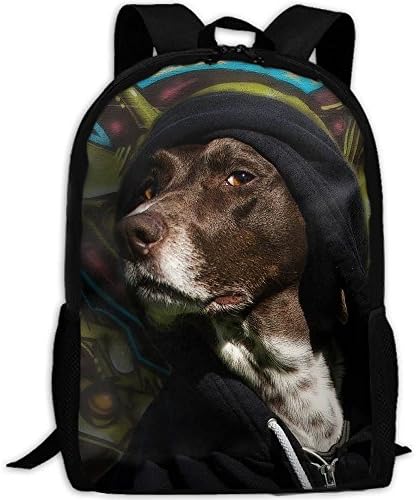 3D Cool Dogs-paint Cute Black Grafitti Funny Fashion Dog Unisex Backpack Lightweight Laptop Bags Shoulder Bag School Bookbag Daypacks
