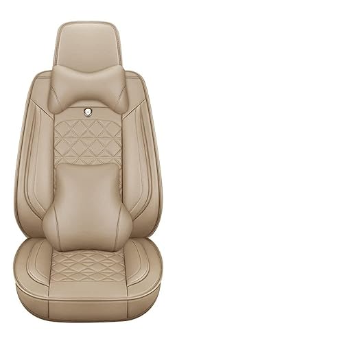 Fly5D Beige Car Seat Covers with Waterproof Leather, Luxury Car