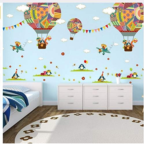 Xzfddn Hot Air Ballon Wall Sticker for Kids Bedroom Cartoon Plane DIY Window Decor Poster Home Decorative Mural Art Wallpaper Rushed