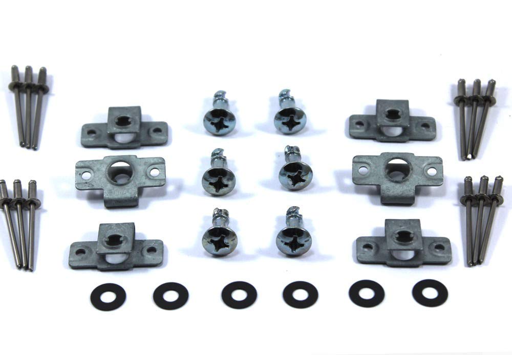 6x Dzus Fasteners 17mm D8-316-714-190 Silver Posi Crosshead Panex Studs & Rivet Clip/Plate Motorcycle Fairings