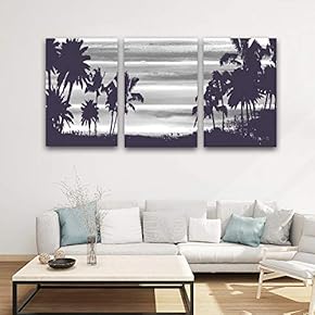 3 Panel Canvas Wall Art Gorgeous Palm Trees Pictures Home Wall Decorations for Bedroom Living Room Paintings Canvas Prints Framed - 16"x24" x 3 Panels