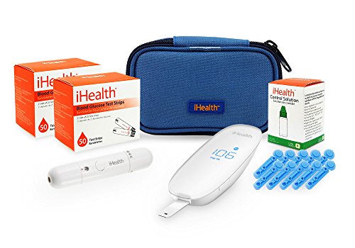 UPC 856362005074, iHealth Smart Wireless Gluco Monitoring with 100 Test Strips, 10 Lancets, &amp; Solution, 1.7 Pound