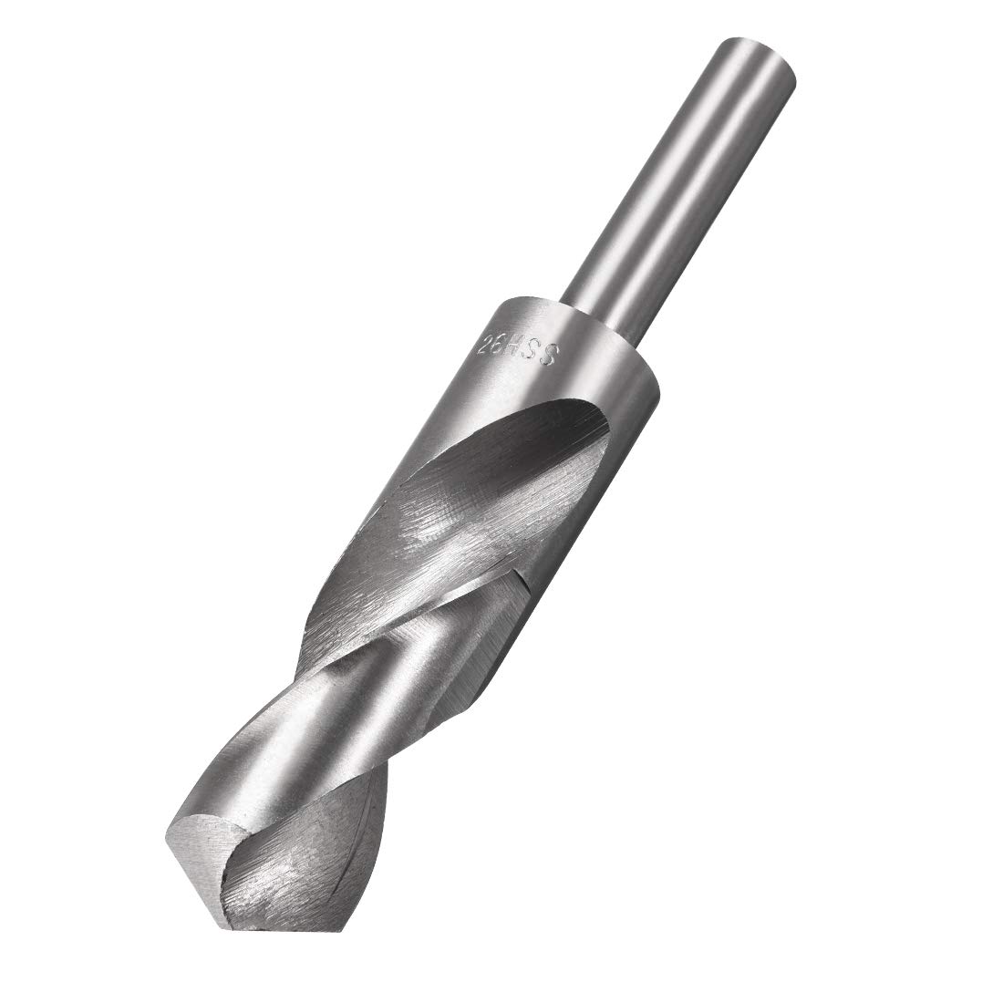 sourcing map Reduced Shank Drill Bit 26mm High Speed Steel HSS 4241 with 1/2 Inch Straight Shank
