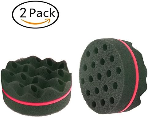 [New Version] Waker 2-in-1 Hair Curl Sponge Brush for Twists Coils Dreads and Afros by Perfect Twist (red)