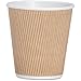 Genuine Joe 10oz Ripple Cup for Hot Beverages, 3-Layer Insulation, Brown, 25 Count