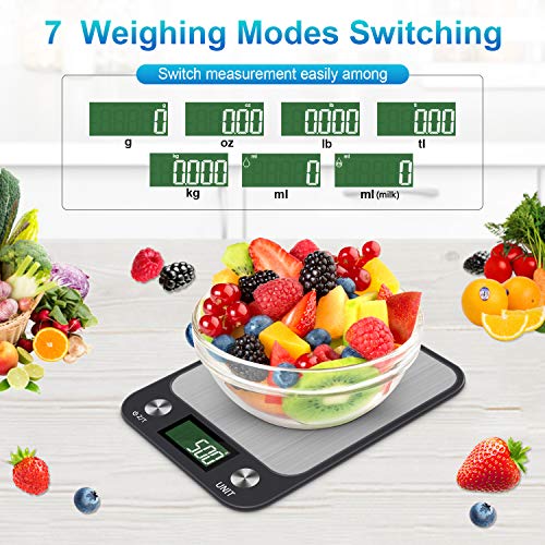 Food Scale for Calorie Control,Vsadey High-Precision 5000g/1g Digital Kitchen Scales for Weight Loss and Nutrition Ingest for Baking Cooking Dieting Plan