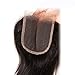 Nadula 12A Brazilian Straight Middle Part Lace Closure 4×4inch 130% Density 100% Unprocessed Virgin Human Hair Closure Natural Color (16inch)