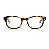 eyebobs - Biff | Premium Traditional and Blue Light Reading Glasses for Men and Women | Square Frame for Narrow Faces