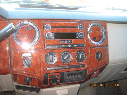 Ford F-250 F250 F-350 F350 F-450 F450 Interior BURL Wood Dash Trim KIT Set 2008 2009 2010