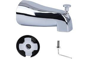 Tub Spout with Pull-Up Diverter, Bathroom Bathtub Faucet with Hex Wrench, Universal Fits 1/2" Copper Pipe, Easy to Install (C