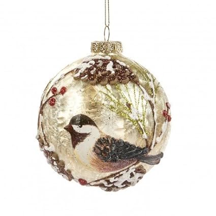 Trollanndumas Boule De Noël En Verre Avec Petit Oiseau 10 Cm