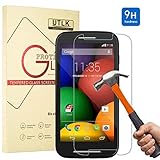 Moto E 1st Gen Tempered Glass Screen Protector,Moto E Screen Protector,UTLK HD Clear 9H Hardness Round Edge Ballistic Glass Screen Protector Saver for Moto E/Moto E (1st Generation) Bubble-Free