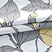 DriftAway Ryan Sketch Flower Floral Branch Leaves Lined Thermal Insulated Window Curtain Valance Rod Pocket 52 Inch by 18 Inch Plus 2 Inch Header Yellow Gray