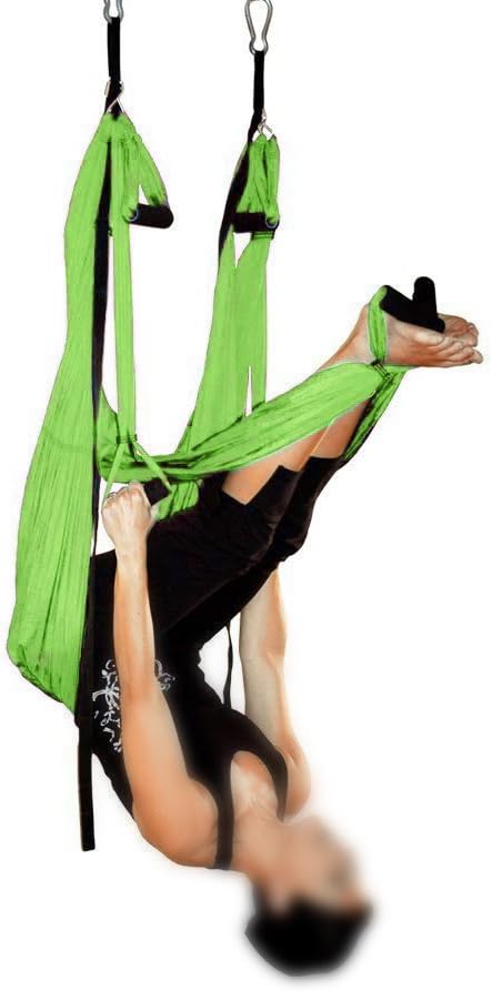 Yaegoo Aerial Yoga Swing Set - Yoga Hammock Swing -Wide Flying Yoga Inversion Tool - Antigravity Ceiling Hanging Yoga Sling - Women Men Kids Arial Acro (Green) : Sports & Outdoors