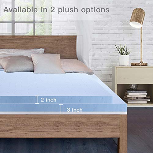 BedStory 2 Inch Cooling Gel Infused Memory Foam Mattress Topper