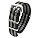 PBCODE Watch Straps Seat Belt Nylon Strap Heavy Duty Polished Buckle 22mm James Bond Black Gray
