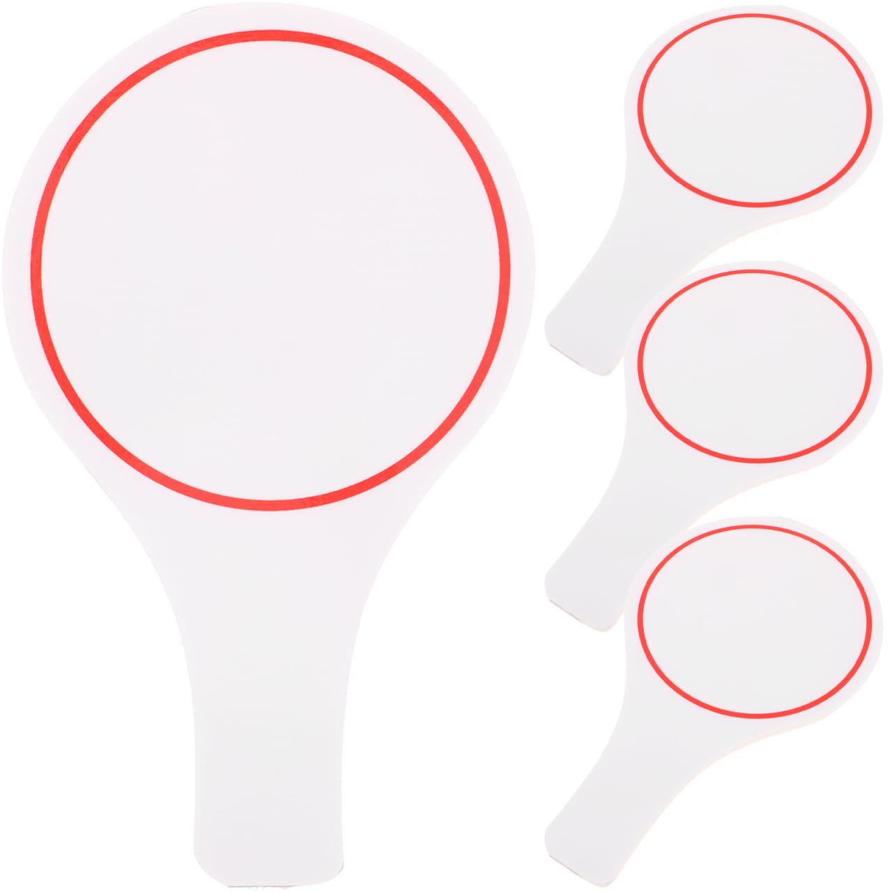 Operitacx 4pcs Single Sided Dry Erase Answer Paddle, Handheld Dry Erase Board with Handle, Quick Response Mini White Board for Teacher Student Teaching Props Bidding Paddles