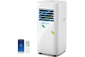AAOBOSI Portable Air Conditioner, 8000 BTU Portable AC Units for Room up to 182 Sq.Ft, 4-in-1 AC Cooler with LED Display/24Hr