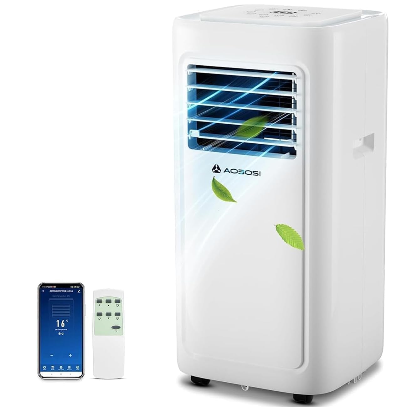 Photo 1 of AAOBOSI Portable Air Conditioner, 8000 BTU Portable AC Units for Room up to 220 Sq.Ft, 4-in-1 AC Cooler with WiFi Control/LED Display/24Hrs Timer, Installation Kit for Home, Office, Dorm