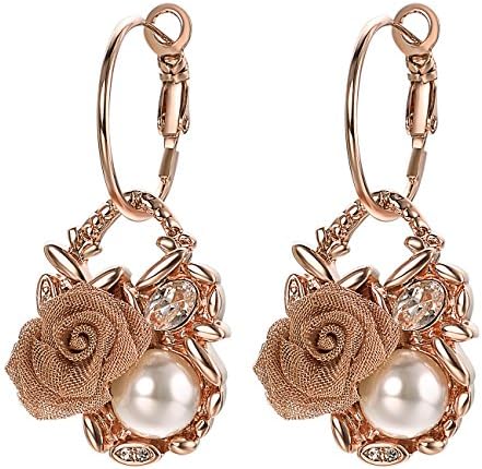 Leverback Earrings for Women Elegant Costume Jewelry Pearl/Crystal/Opal Dangle Drop Earrings for Pierced Ears