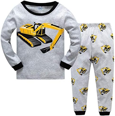 Boys Pyjamas Sets Dinosaur Kids Pjs 100% Cotton Toddler Sleepwear Long Sleeve Digger Nightwear Outfit Xmas Gift 2-9 Years