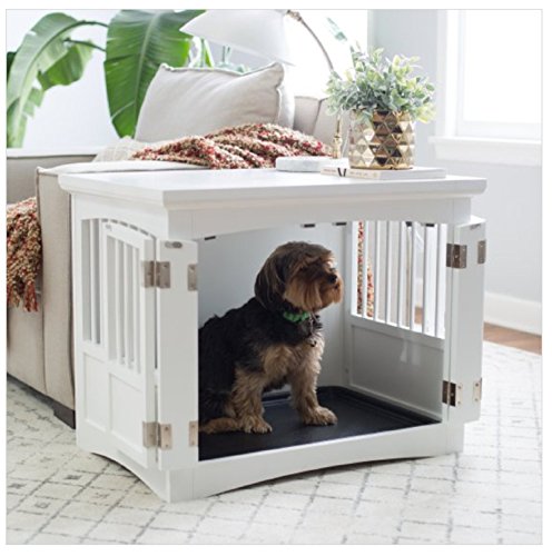 Hot Sale! Indoor Dog Crate End Table Cage Pet House Wooden Kennel Nightstand 2 Door Latch - Thumbnail 3