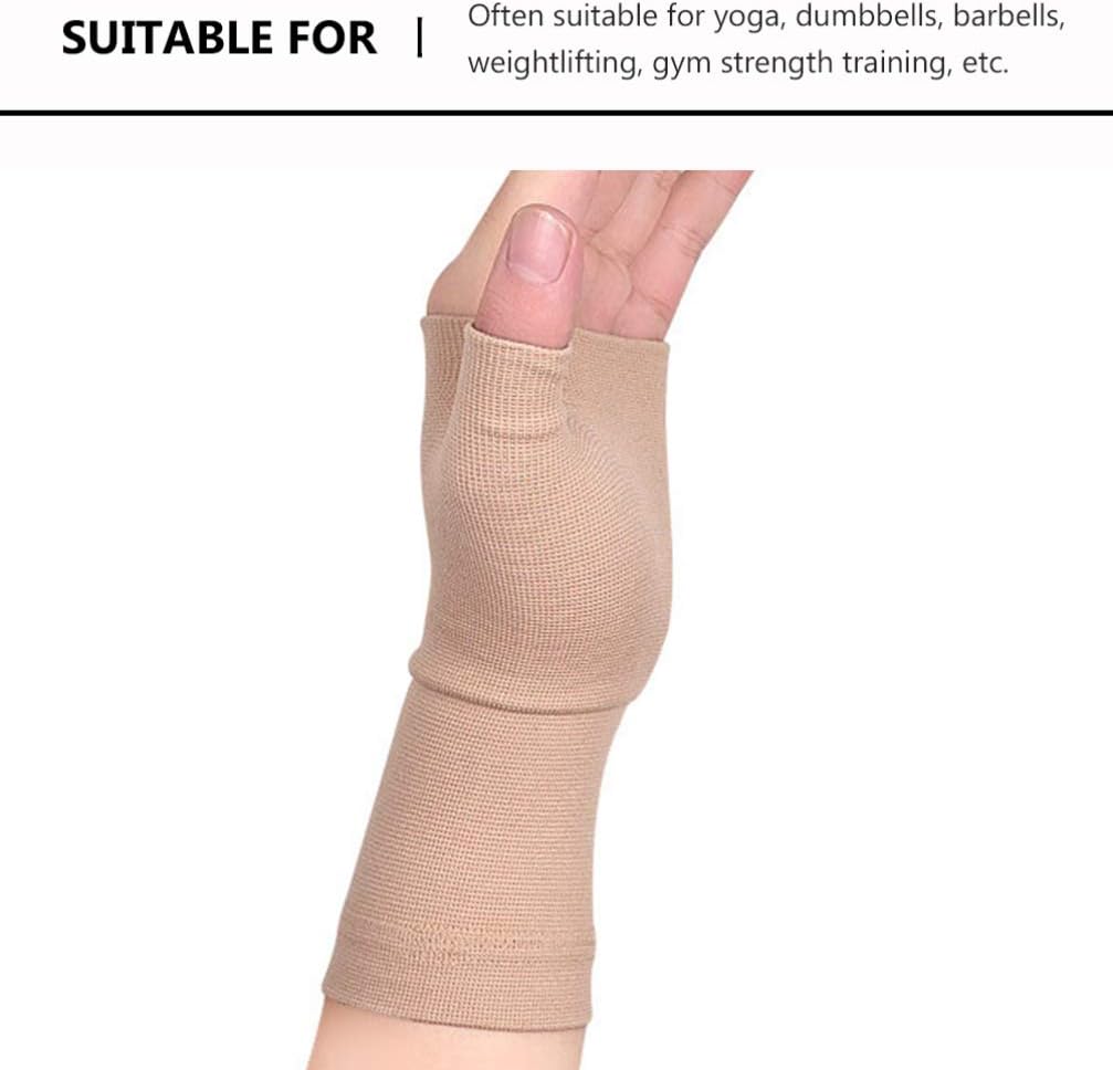 EXCEART 1 Pair Wrist Thumb Support Sleeve Arthritis Compression Gloves Fingerless Sports Wrist Brace for Arthritis Carpal Tunnel Therapy Wrist Pain Relief Heat Effect M - Image 4