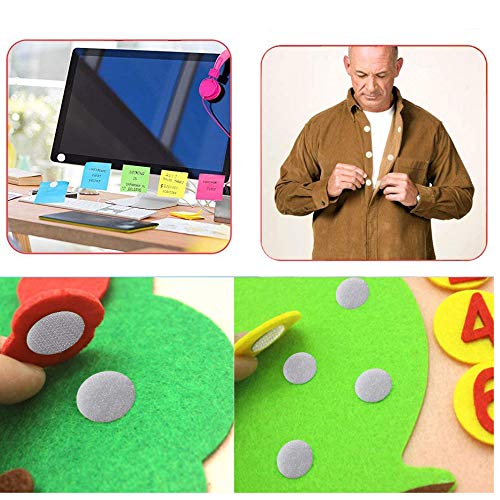 100 Pcs Hook Loop Fastener Dots Sticks Tape 1 inch Diameter Self-Adhesive Sticky Back Nylon Coins Waterproof for Classroom Office School Teachers Kids Hanging Picture Frames (White) - Thumbnail 3
