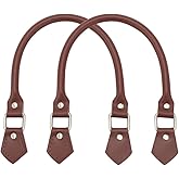 PH PandaHall 2pcs Cowhide Leather Bag Handles 46.5cm/18 inch Purses Straps Handbag Handles Replacement Leather Bag Hanger Shoulder Straps for Bag DIY Crocheted Purse Wallet Tote, Coconut Brown