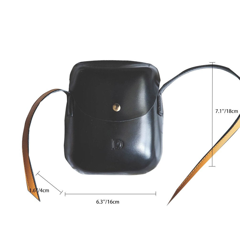 Vbiger Umhängetasche Kleine Damen Leder Schultertasche Handtasche (Schwarz1)