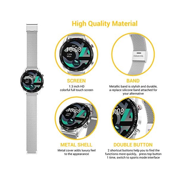 TagoBee Smartwatch Orologio Fitness Uomo Donna,Elegante Acciaio Smart Watch  Bluetooth Digitale Cardiofrequenzimetro da… - Barter Italia