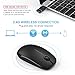 Wireless Mouse, Vive Comb 2.4G Slim Mute Portable Silent Computer Mice with USB Receiver and Type-C Adapter for Notebook, PC, Laptop, Computer, MacBook-Black