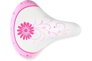 EIRONA Wide Kids Bike Seat for Girls Bike, Purple & Pink