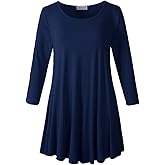 LARACE 3/4 Sleeve Shirts for Women Plus Size Tunic Dressy Top Loose Fit Flare T-Shirt