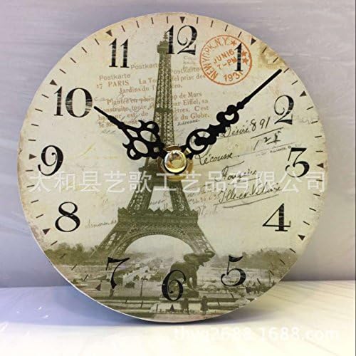 AYYA Vintage pendulum clock European wooden clock Simple creative desktop, white