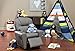 Relaxzen USB Charging Contemporary Kids Recliner with Cupholder, Gray