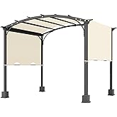 85'' x 208'' Universal Pergola Replacement Cover for Doubleton Steel Pergola L-PG080PST, Waterproof Sunshade Canopy Top for Patio Gazebo, Deck, Porch, Yard, Outdoor Cover Only (Beige)