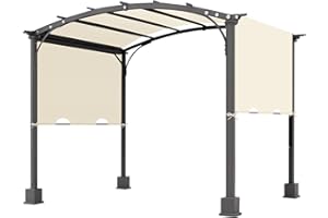 AMADECOHOME 85'' x 208'' Universal Pergola Replacement Cover for Doubleton Steel Pergola L-PG080PST, Waterproof Sunshade Canopy Top for Patio Gazebo, Deck, Porch, Yard, Outdoor Cover Only (Beige)
