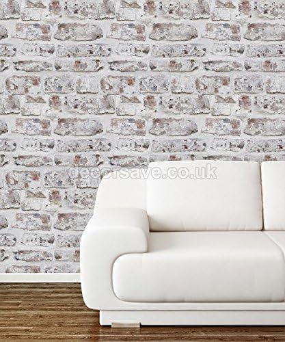Arthouse Whitewashed White Brick Wallpaper, Photographic Design, 3D Effect, Realistic Rustic Brick - Image 4