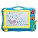 ikidsislands IKS77B [Travel Size] Color Magnetic Drawing Board Kids & Toddlers - Non Toxic Mini Magna Sketch Doodle Educational Toy Boys 1 Pen & 2 Stamps (Blue)
