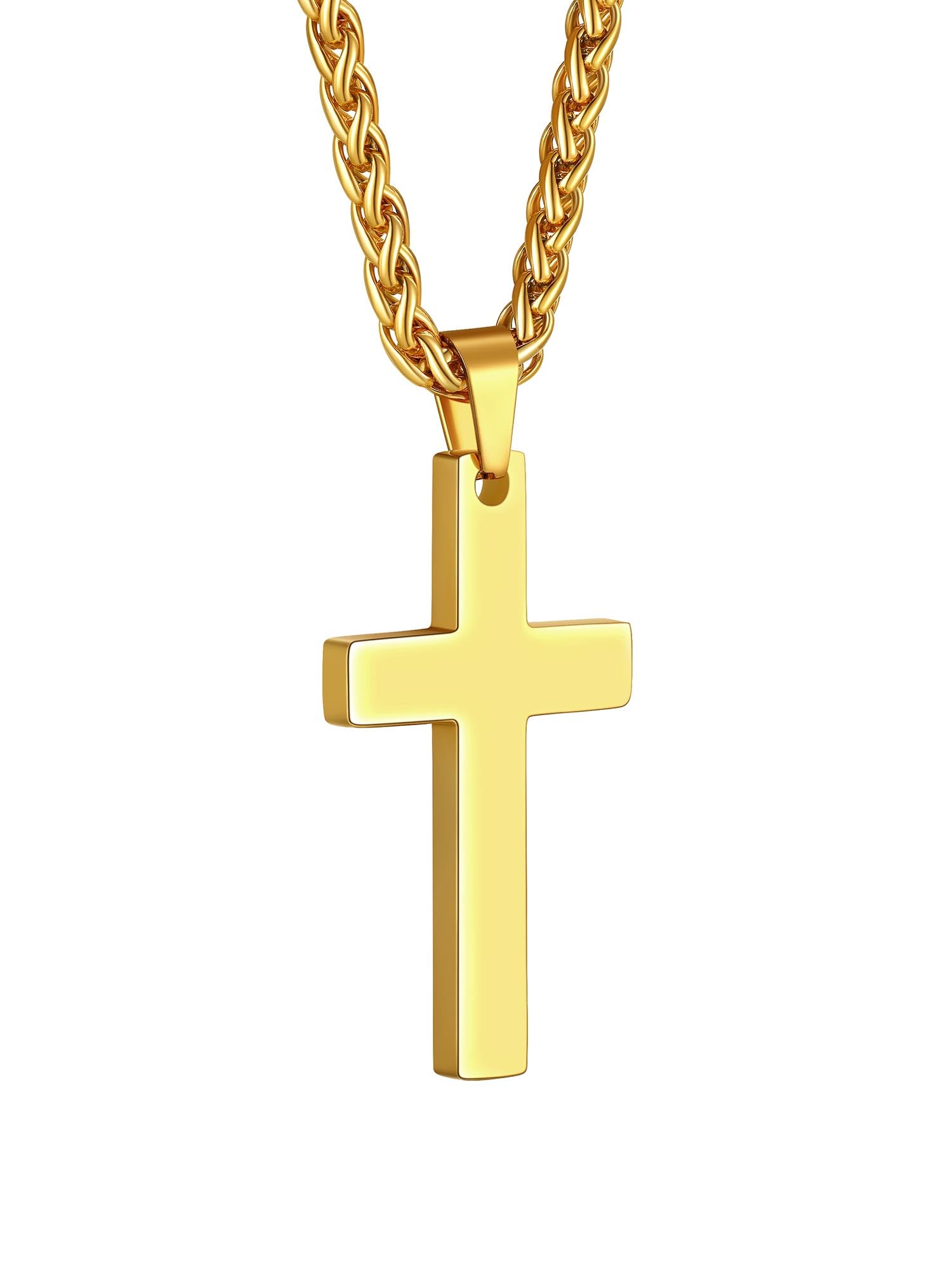 PROSTEEL Cross Necklace Crucifix Pendant with Chain Religious Christian Jewelry Gift Gold Plated โ image 1