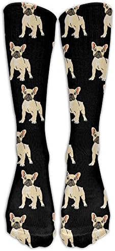 DaSOC French Bulldog Lovely Unisex Novelty Premium Calf High Athletic Socks Fashional Tube Stockings Size 6-10
