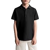 Haloumoning Boys Short Sleeve Pique Polo Shirt School Uniform Shirts for Kids 5-14 Years