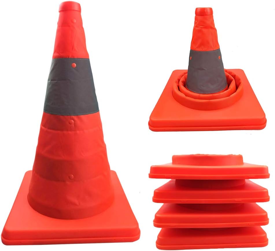 Annurssy 4 Pack 15.5 inches / 40cm Collapsible Pop Up Traffic Cones