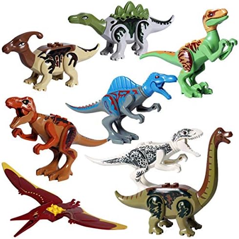 HavanaYZ 8pcs Dinosaur Building Blocks Toys,Buildable Dinosaur Building Blocks Figures T Rex,Triceratops, Velociraptor