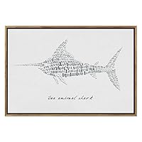SIGNWIN Framed Canvas Print Wall Art Large Swordfish Line Art with Lettering Geometric Line Illustrations Modern Art Mid-Century Colorful Warm for Living Room, Bedroom, Office - 16
