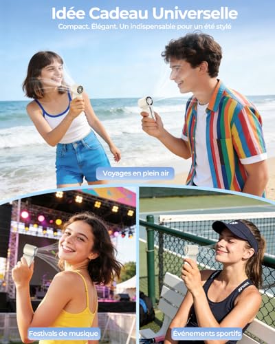 Mini Portable Turbo Fan, Rechargeable Pocket Fan, 3200 mAh, Small Hand Fan, Ultra Fast 10m/s, 1-199 Speed, LED Display, Personal External Travel USB Fan