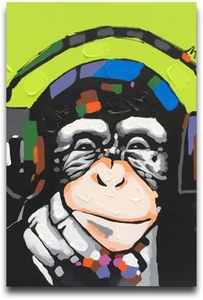 Flipped Summer Monkey with Headphones Creative Art Design Wall Decor Custom Poster 16"x 24"