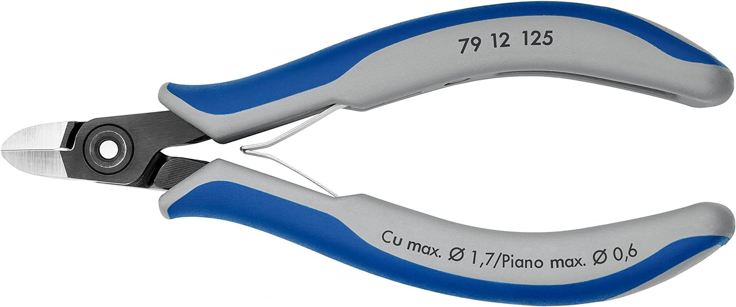 KNIPEX Precision Electronics Diagonal Cutter with Multi-Component Handles 125 mm, 79 12 125